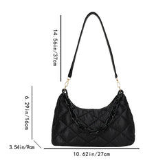 Quilted Women Shoulder Bags Crescent Chain Underarm Shoulder Bags