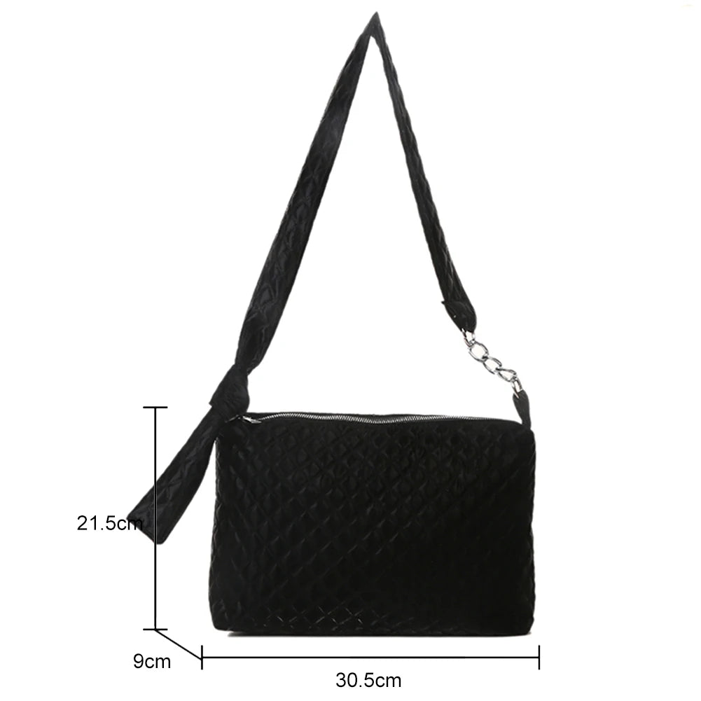Quilted Women Shoulder Bags Nylon Cotton Ladies Handbags