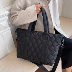 Quilted Women Bag Nylon Large Tote for Ladies Big Shoulder Side Bags