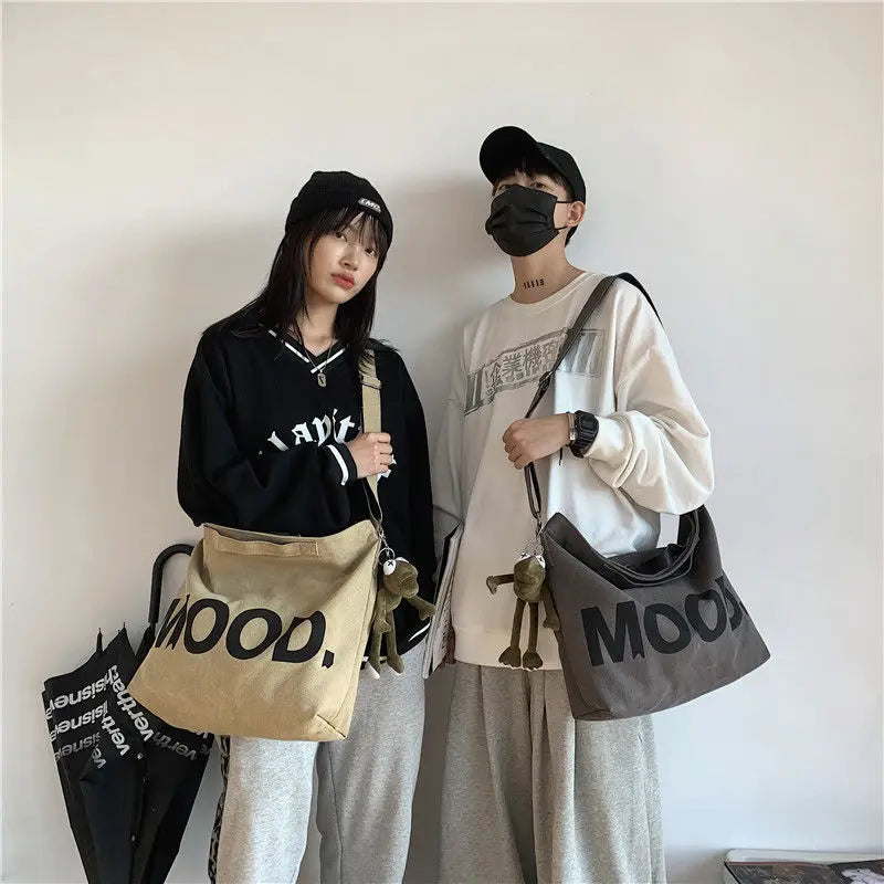 Retro Harajuku Canvas Messenger Bag for Men