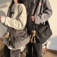 Retro Harajuku Canvas Messenger Bag for Men