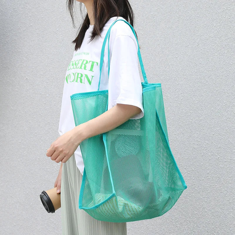 Qyahlybz Casual Grid Handbag Women Hollow Tote Bag