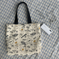 Large Capacity Canvas Women's Shoulder Bag Japanese Students Tote Bag