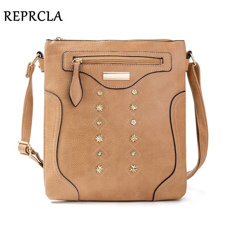 Double Layer Shoulder Bag High PU Leather Women Messenger Bags