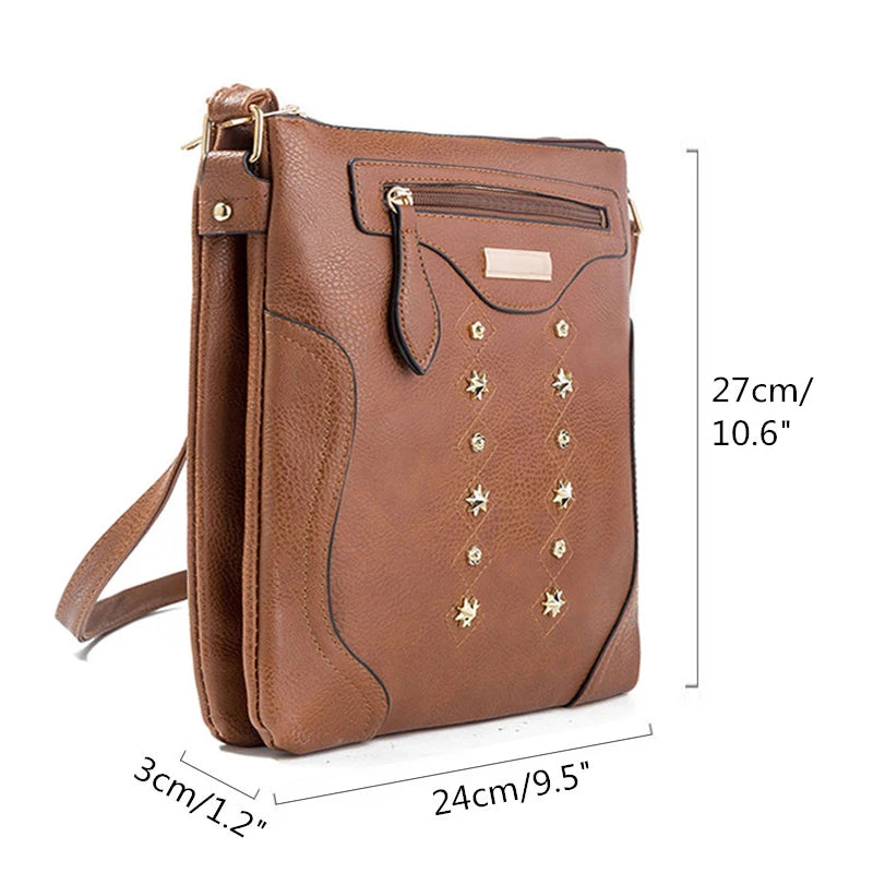 Double Layer Shoulder Bag High PU Leather Women Messenger Bags