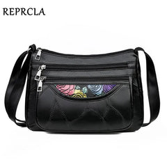 Patchwork PU Shoulder Bag Big Capacity Crossbody Handbag for Women