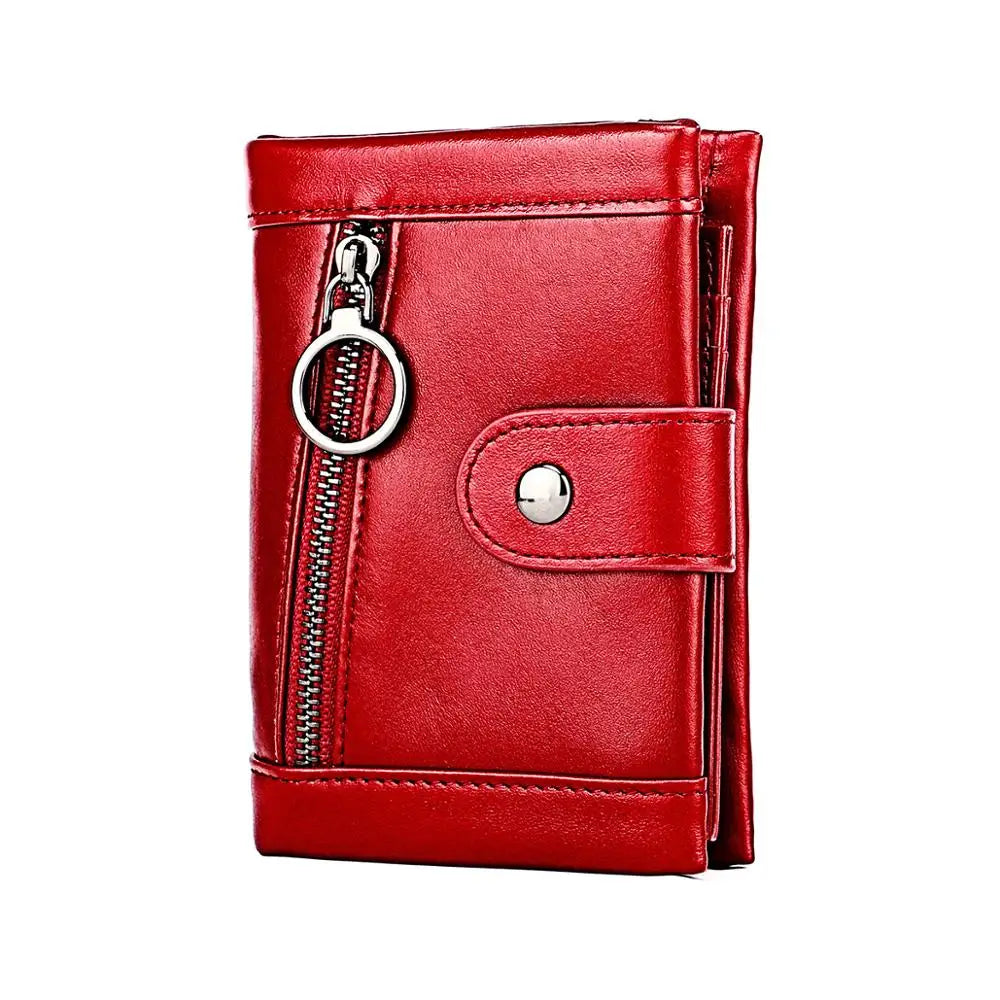 RFID Crazy Horse Leather Slim Wallet for Men