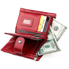 RFID Crazy Horse Leather Slim Wallet for Men