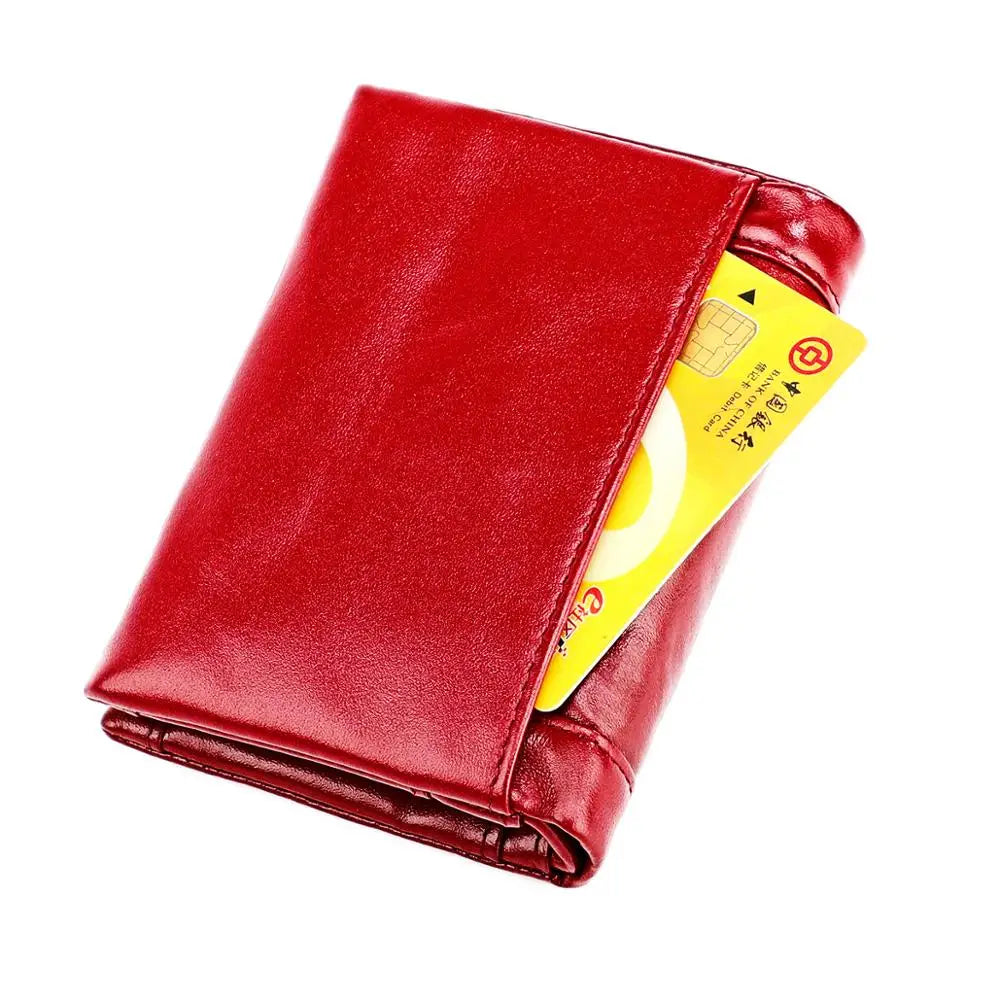 RFID Crazy Horse Leather Slim Wallet for Men