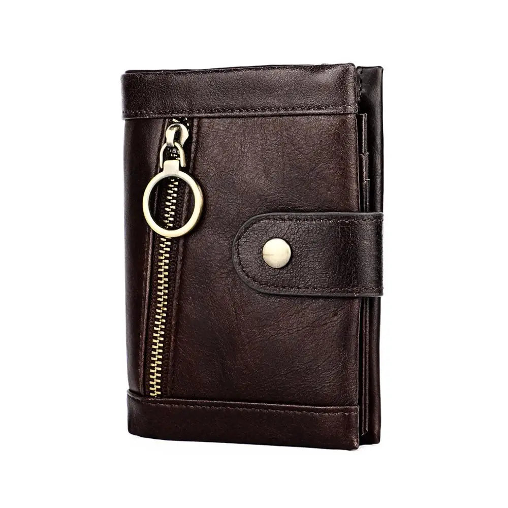 RFID Crazy Horse Leather Slim Wallet for Men