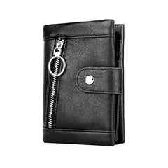 RFID Crazy Horse Leather Slim Wallet for Men