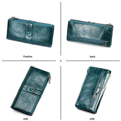 RFID Wallet Women Leather High Cow Leather Long Womens Wallets Ladies Clutch