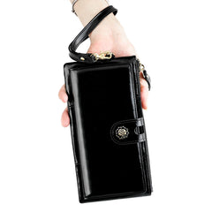 RFID Anti Degaussing Women's Oil Wax Hand Bag