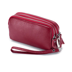 Women Phone Purse Long Wallet Wrist Clutch Bag Cow Leather Purses