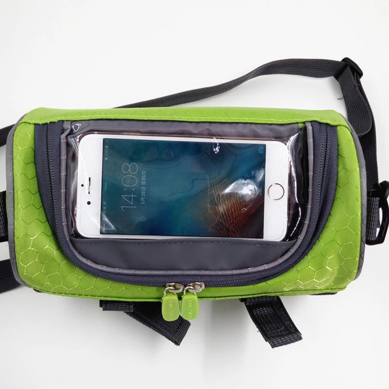 Touch Screen Cycling Phone Bag Front Bicycle Tube Handlebar Cylinder Bag