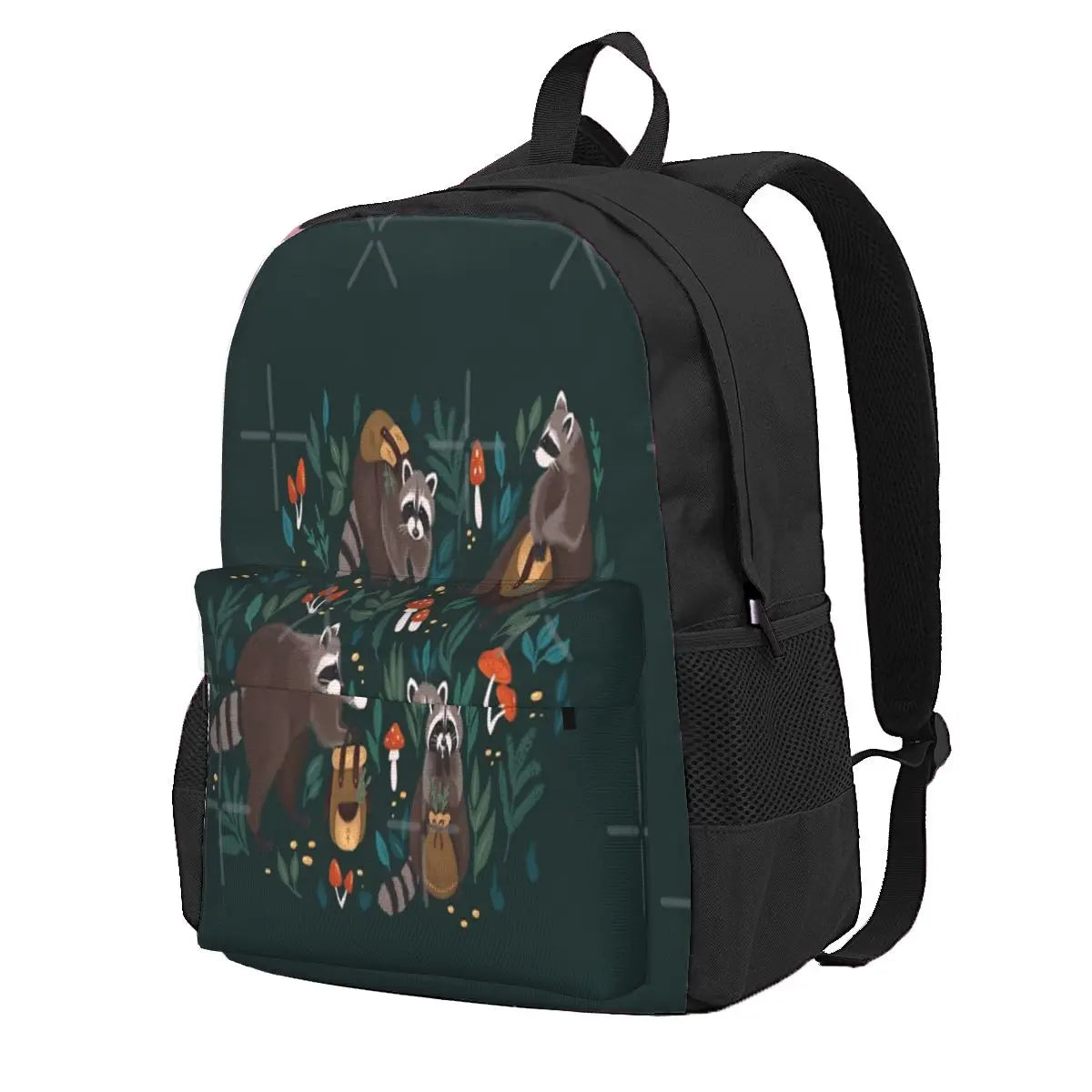 Raccoons Green Backpacks Men's Women's Bags