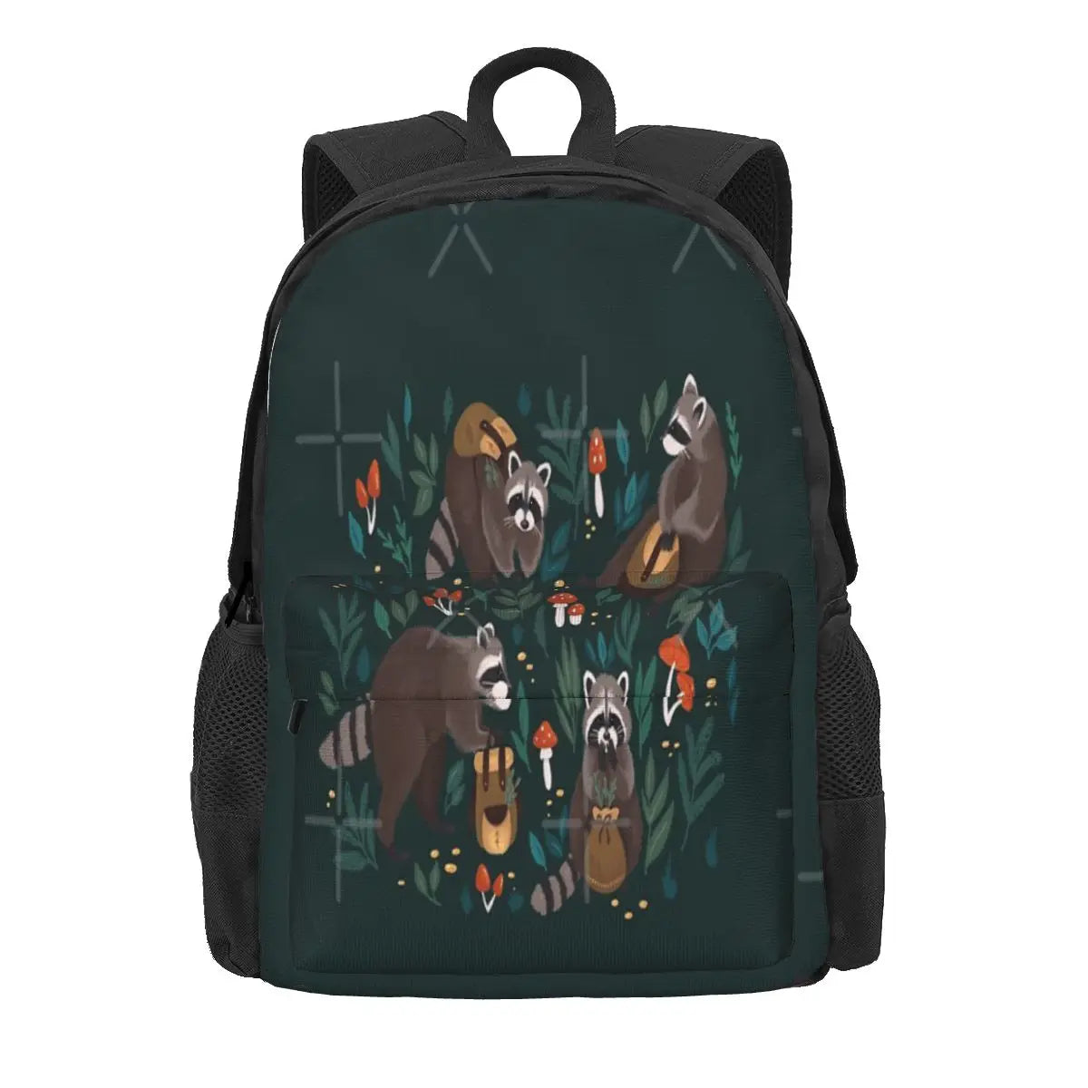Raccoons Green Backpacks Men's Women's Bags