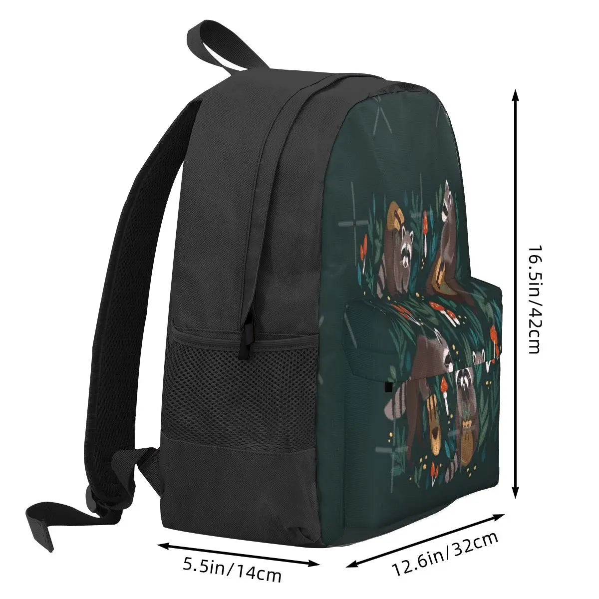 Raccoons Green Backpacks Men's Women's Bags