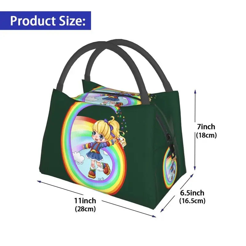 Rainbow Brite Insulated Lunch Bag Women Thermal Reusable Travel Food Box