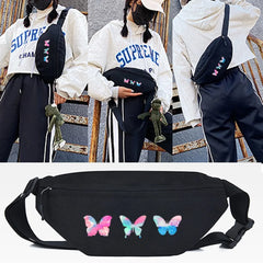 Rainbow Butterfly Waist Bag Outdoor Sports Crossbody Shoulder Bag