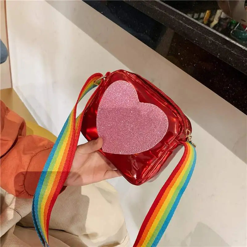 Rainbow Love Mini Coin Purse Small Square Shoulder Bag