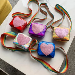 Rainbow Love Mini Coin Purse Small Square Shoulder Bag
