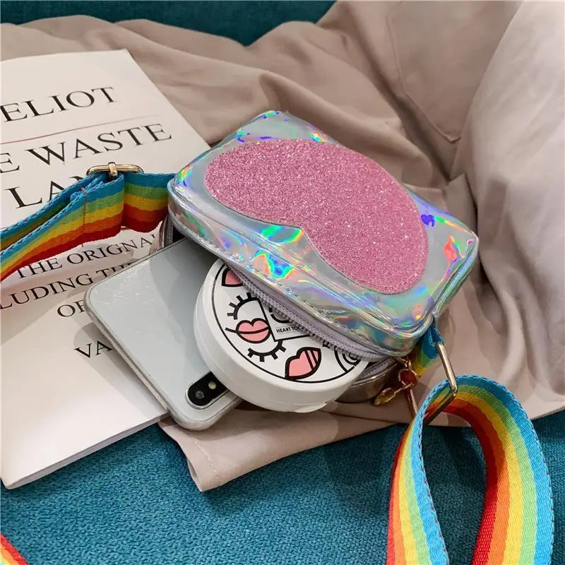 Rainbow Love Mini Coin Purse Small Square Shoulder Bag