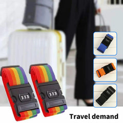 Rainbow Password Lock Luggage Bag Strap High Lock Digits Belts