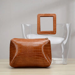 Women Transparent Composite Beach Shoulder Bags Casual Handbags