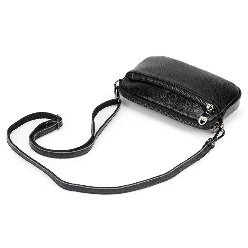 Leather Shoulder Bags Small Messenger Bags Casual Clutch Bags