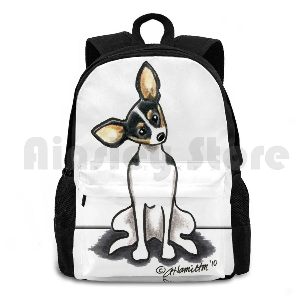 Rat Terrier Sit Pretty Hiking Backpack Waterproof Camping