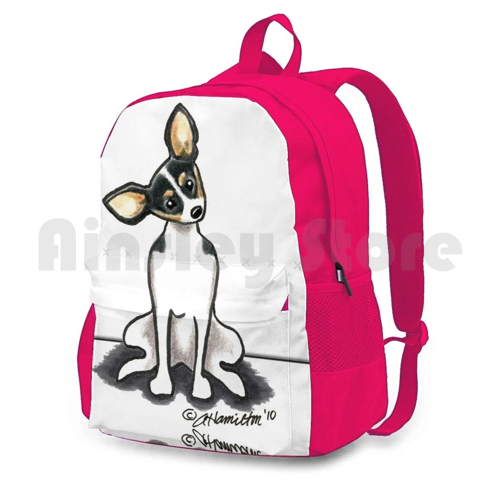 Rat Terrier Sit Pretty Hiking Backpack Waterproof Camping