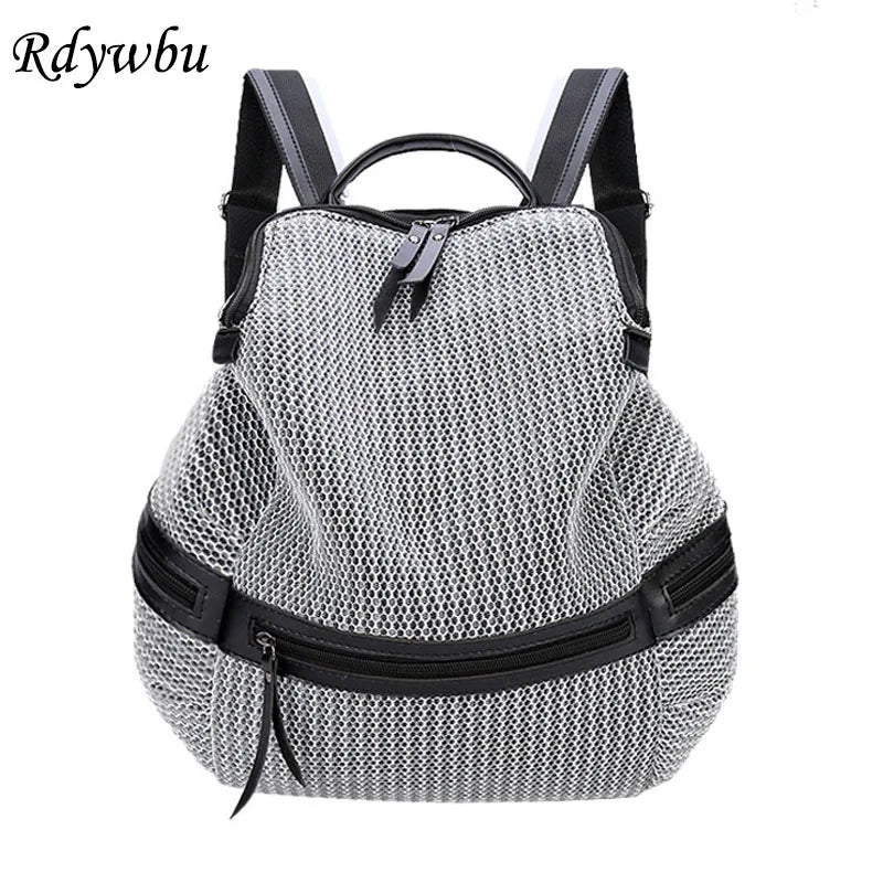 Women's Nylon Backpack Large Capacity School Bags Lightweight Travel Rucksack