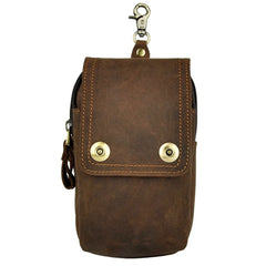 Men's Real Leather Waist Bag Hook Belt Pack Cigarette Phone Pouch