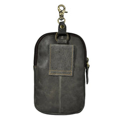 Men Casual Waist Bag Cowhide Hook Belt Pack Cigarette Phone Pouch
