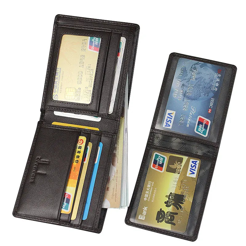 Men Leather Bifold Wallet Removable Flip Up Id Window with Passcase