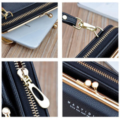 Rectangle Crossbody Bag PU Leather Shoulder Messenger Bag Handbag
