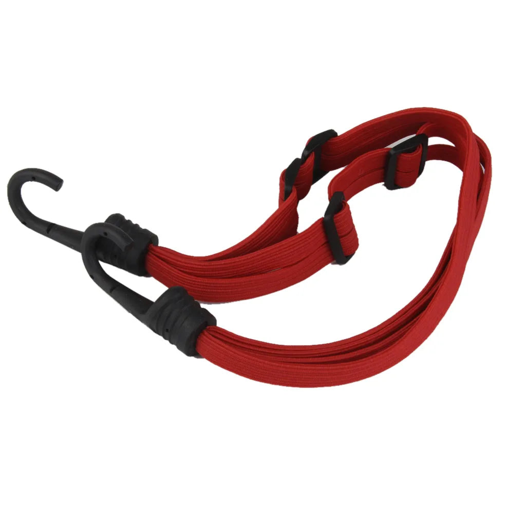 Adjustable Motorcycle Cargo Helmet Holder Strap + Hooks