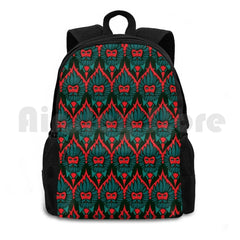 Red Beardies Outdoor Hiking Backpack Waterproof Camping Travel Baroque Flowers