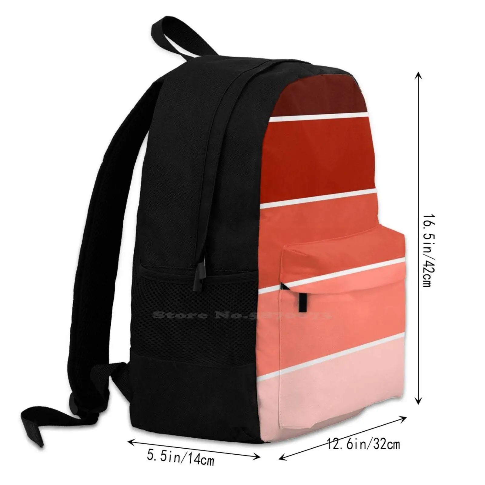 Red Linen Pattern Laptop Travel School Bag Women Men Teens