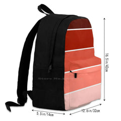 Red Linen Pattern Laptop Travel School Bag Women Men Teens