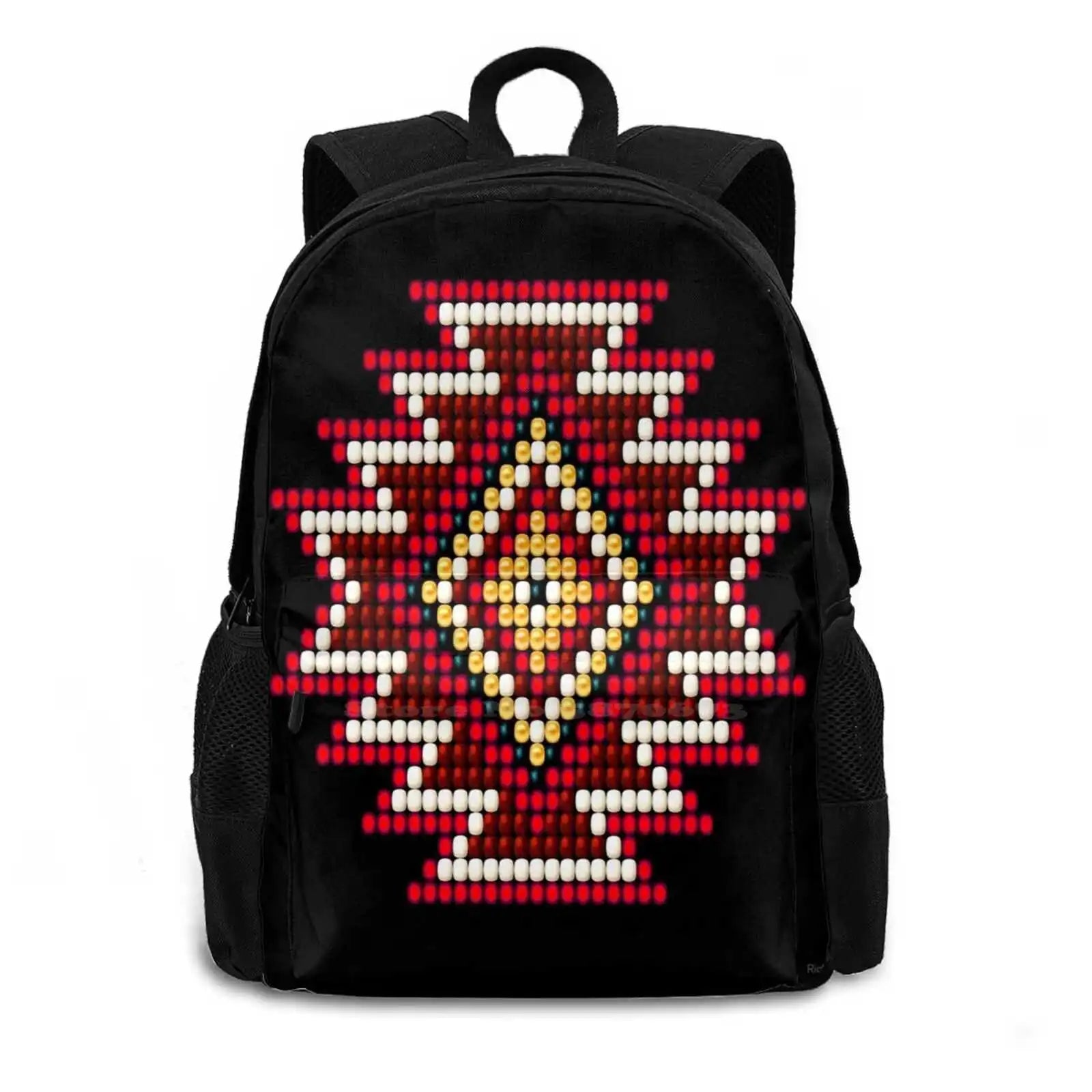 Red Southwest-Style Sunburst Backpack Laptop 15 Inch