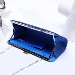 Red Sequined Glitter Envelope Clutch Bag Chain Shoulder Evening Party Handbag