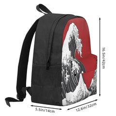 Red Great Wave Backpack Men Women Summer Backpack