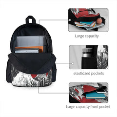 Red Great Wave Backpack Men Women Summer Backpack