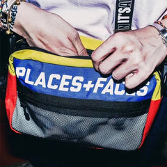 Reflective P+F Waist Bag Hip Hop Package Couple Crossbody Satchel