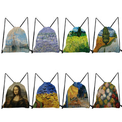 Van Gogh Oil Painting Drawstring Backpack