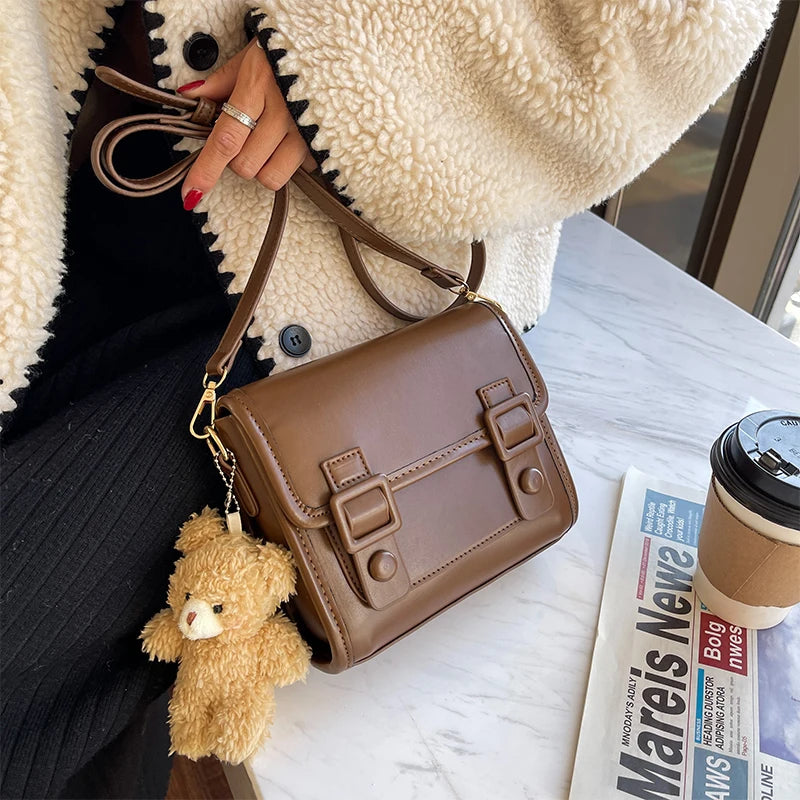 Retro Messenger Bag Women's Mini Flap Bag All-match Side Bag for Ladies