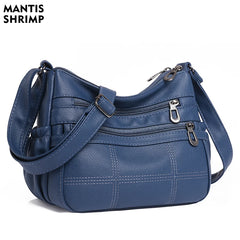 Retro Messenger Pack Shoulder Bag Ladies PU Leather Crossbody Handbag
