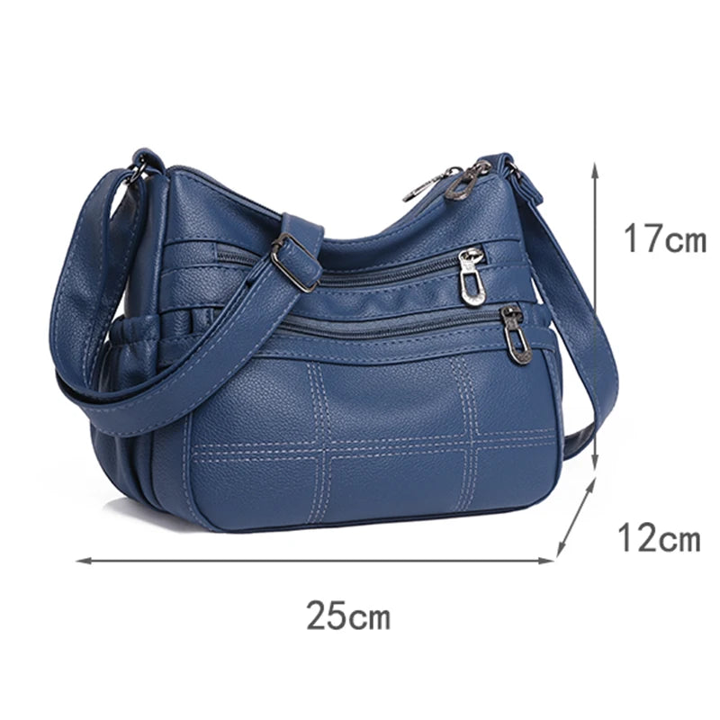Retro Messenger Pack Shoulder Bag Ladies PU Leather Crossbody Handbag